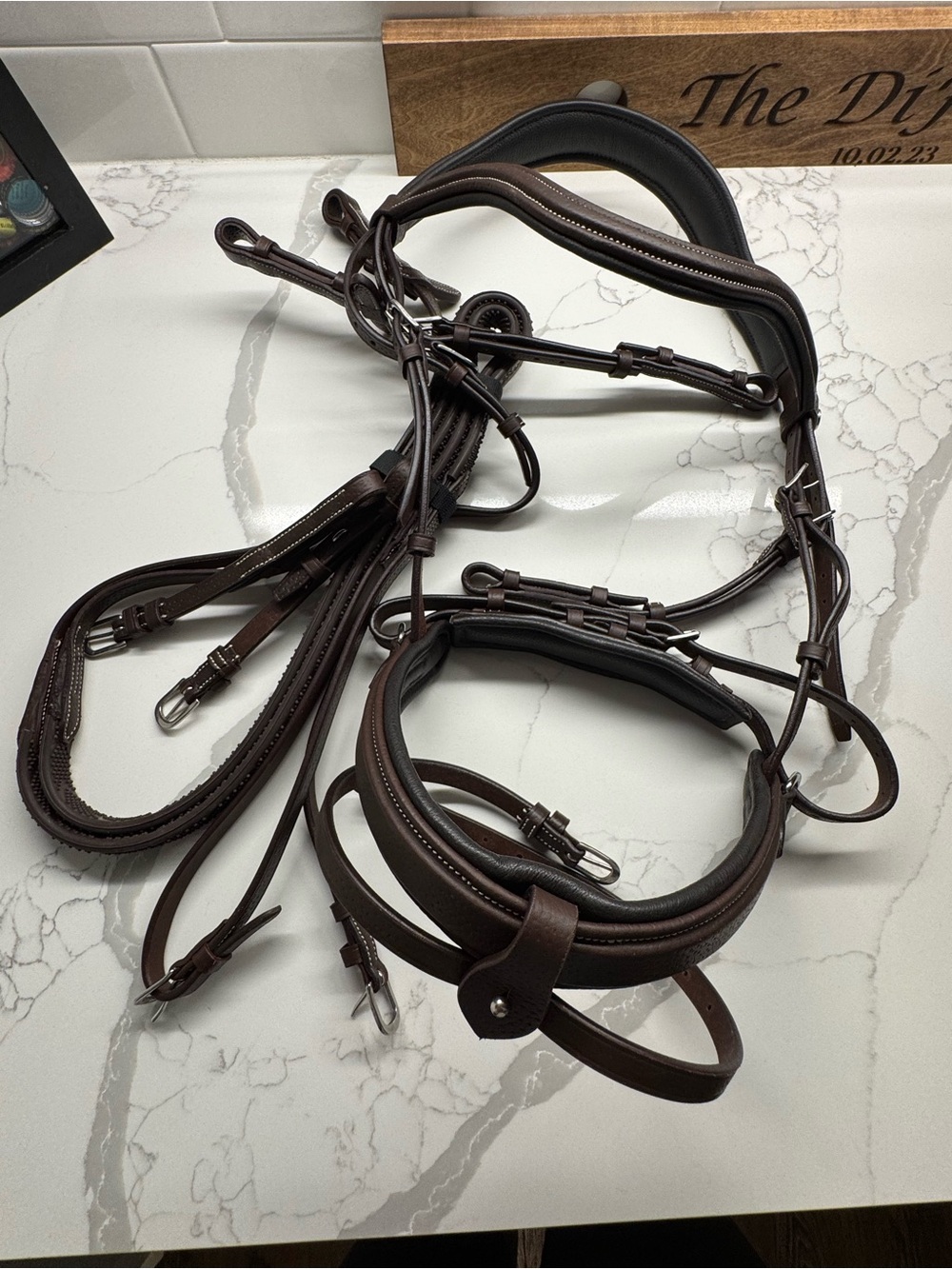 Premium Brown Leather Horse Bridle with Padded Crown